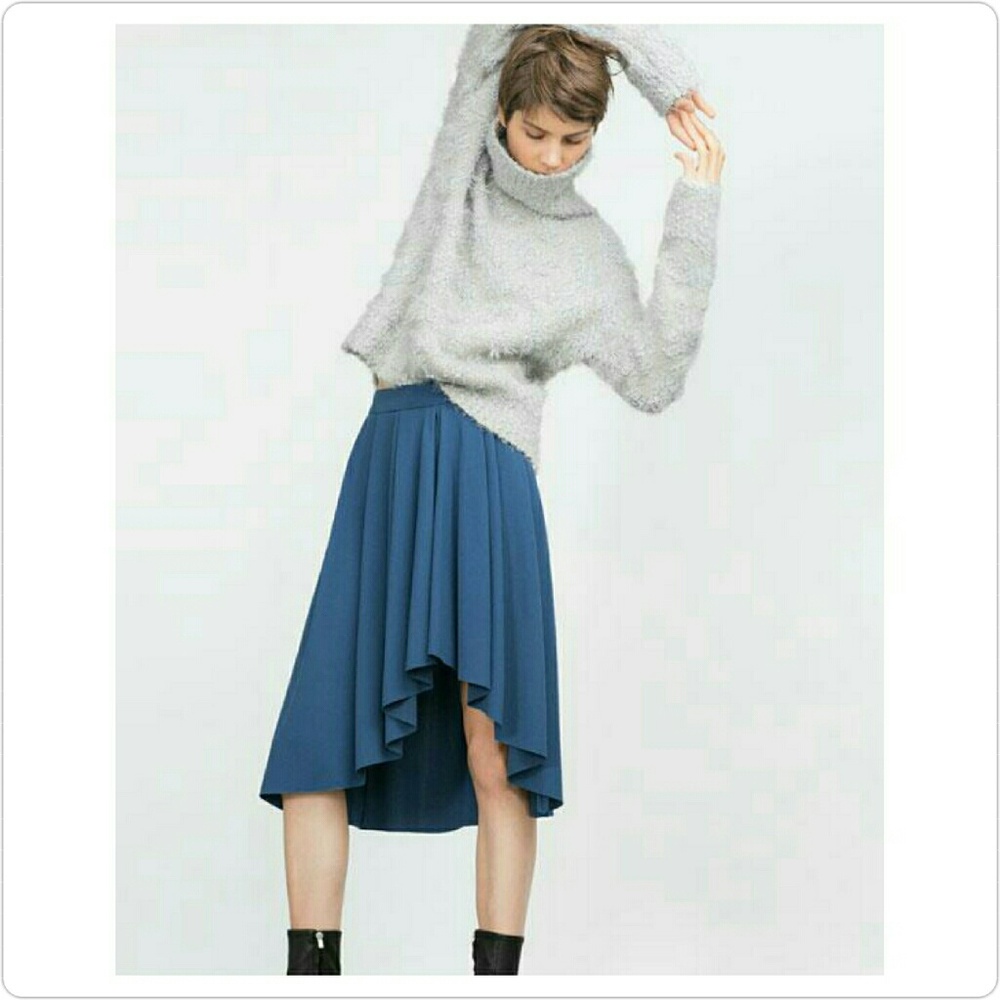 Zara Asymmetrical Skirt in Deep Blue